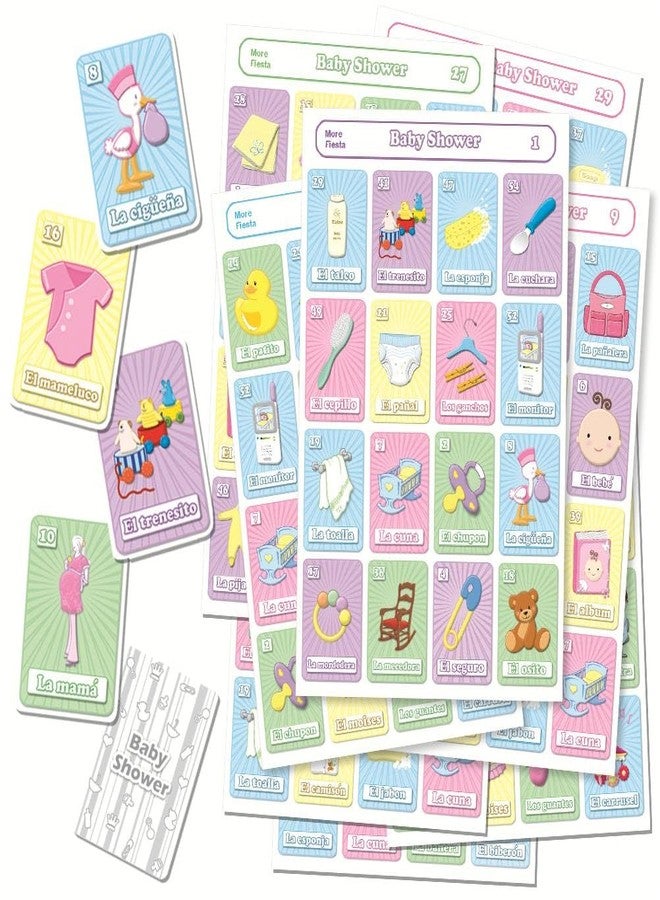 More Fiesta Baby Shower Mexican Bingo Game in Spanish, for 30 Players - Image 1